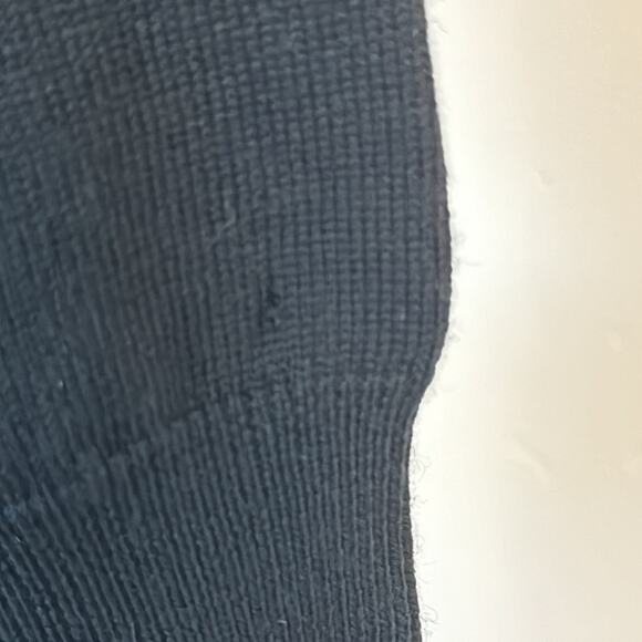 Peter Millar Nappa Quarter-Zip Merino Wool Silk Blend Black Sweater Size: XL - Picture 5 of 8